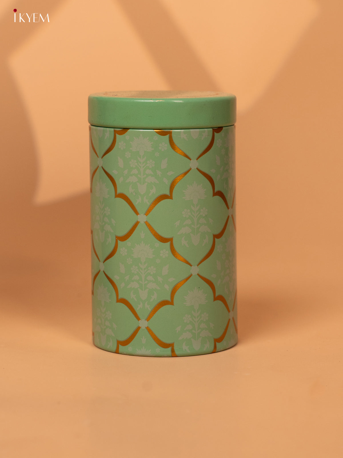 Exquisite Green Digital Printed Tin Storage Jar 