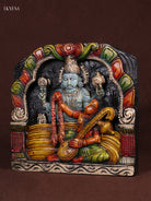 Exquisite Hand-Painted Lord Vishnu Wooden Panel 1