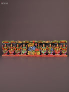 Exquisite Hand Painted Vishnu & Astalakshmi Wooden Panel 
