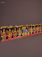 Exquisite Hand Painted Vishnu & Astalakshmi Wooden Panel 1