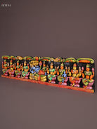 Exquisite Hand Painted Vishnu & Astalakshmi Wooden Panel 2