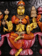 Exquisite Hand Painted Vishnu & Astalakshmi Wooden Panel 3