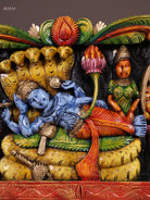 Exquisite Hand Painted Vishnu & Astalakshmi Wooden Panel 5