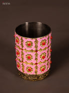 Exquisite Pink Meenakari Pooja Thali Set 3