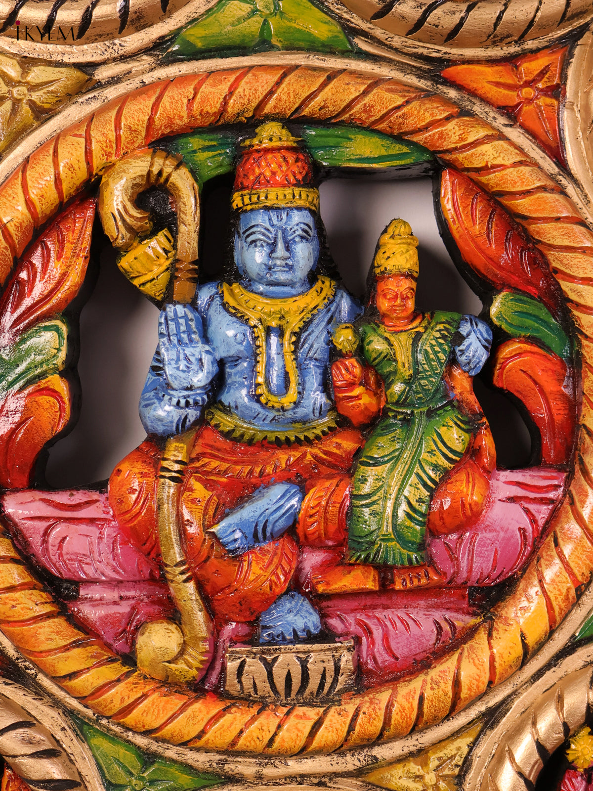 Exquisite Vishnu Dasavataram Wooden Wall Panel 1