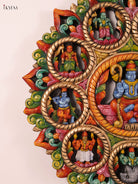 Exquisite Vishnu Dasavataram Wooden Wall Panel 3