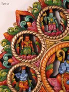 Exquisite Vishnu Dasavataram Wooden Wall Panel 6