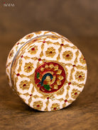 Exquisite White Meenakari Designed Steel Box 1