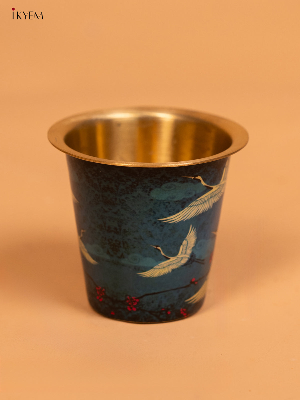 Flying Cranes Digital Printed Brass Dabara set 3