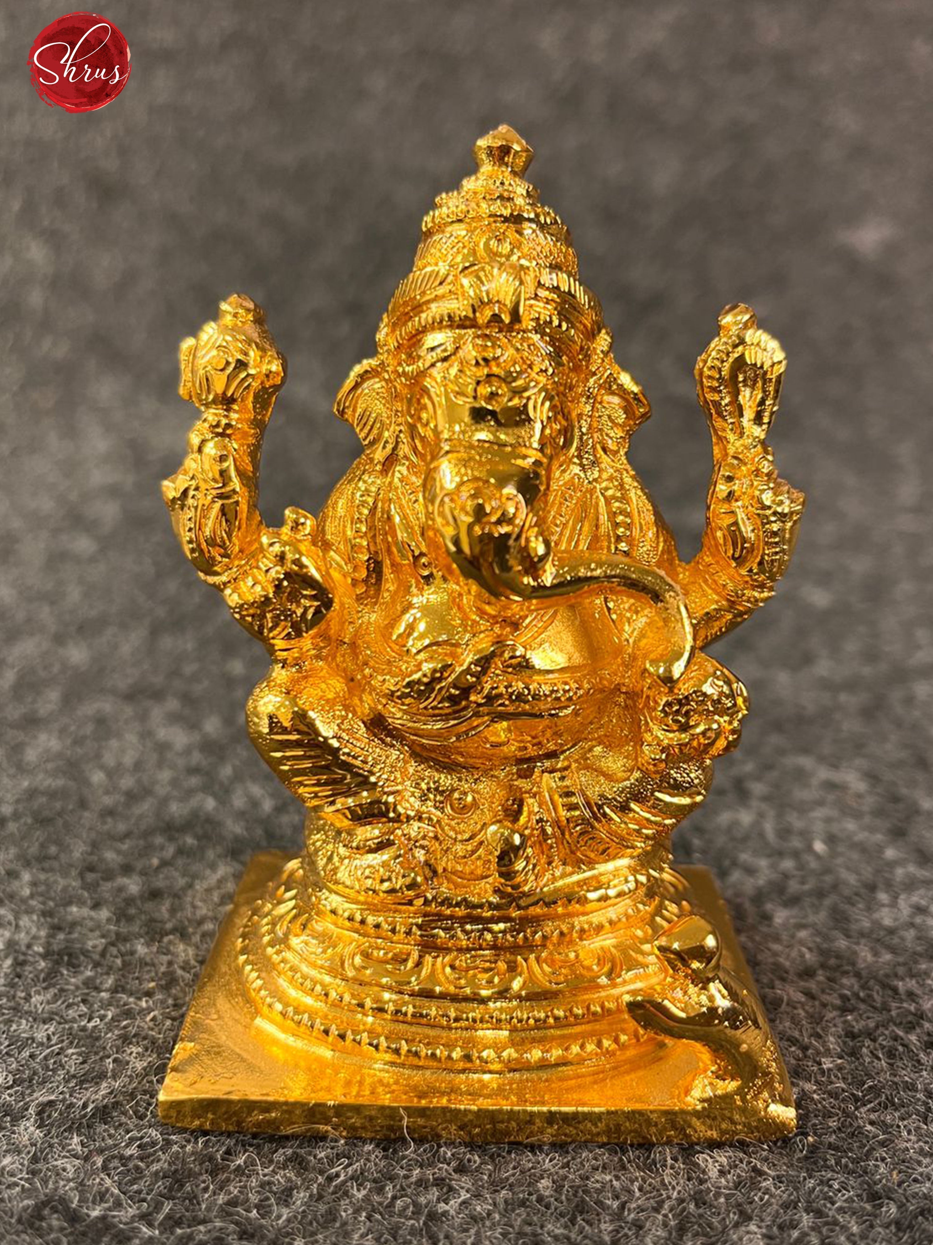 24 Kt Gold Coated Aadi Ganesha for Gifting and Car Dashboard - Shop on ShrusEternity.com