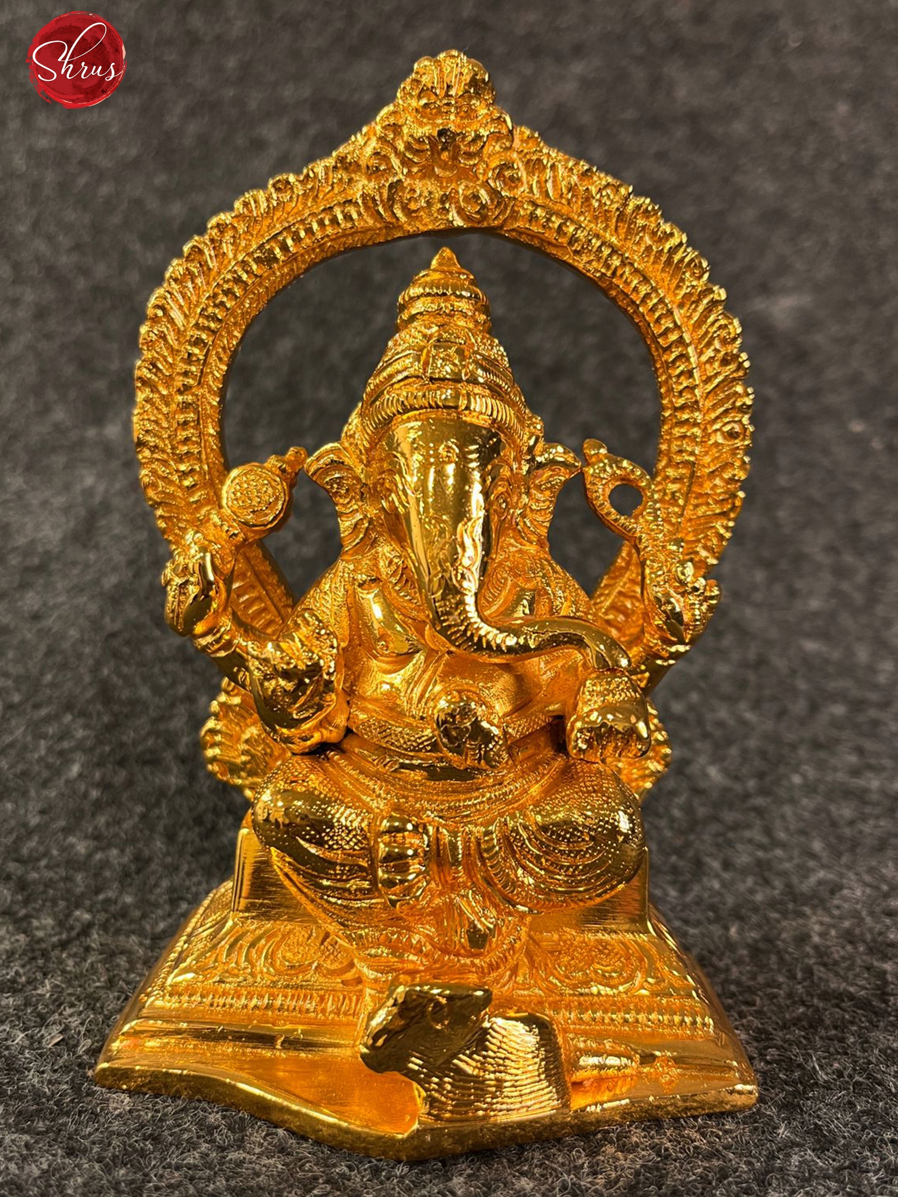 24 KT Gold Coated Arch Ganesha - Shop on ShrusEternity.com