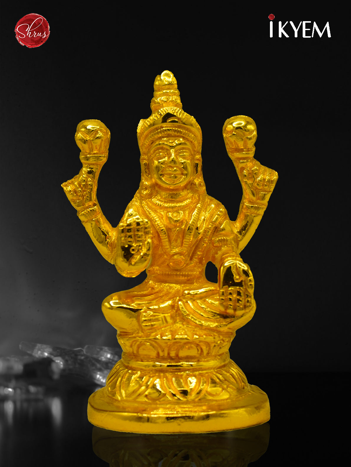 24 Kt Gold Coated Lakshmi for Gifting and Car Dashboard