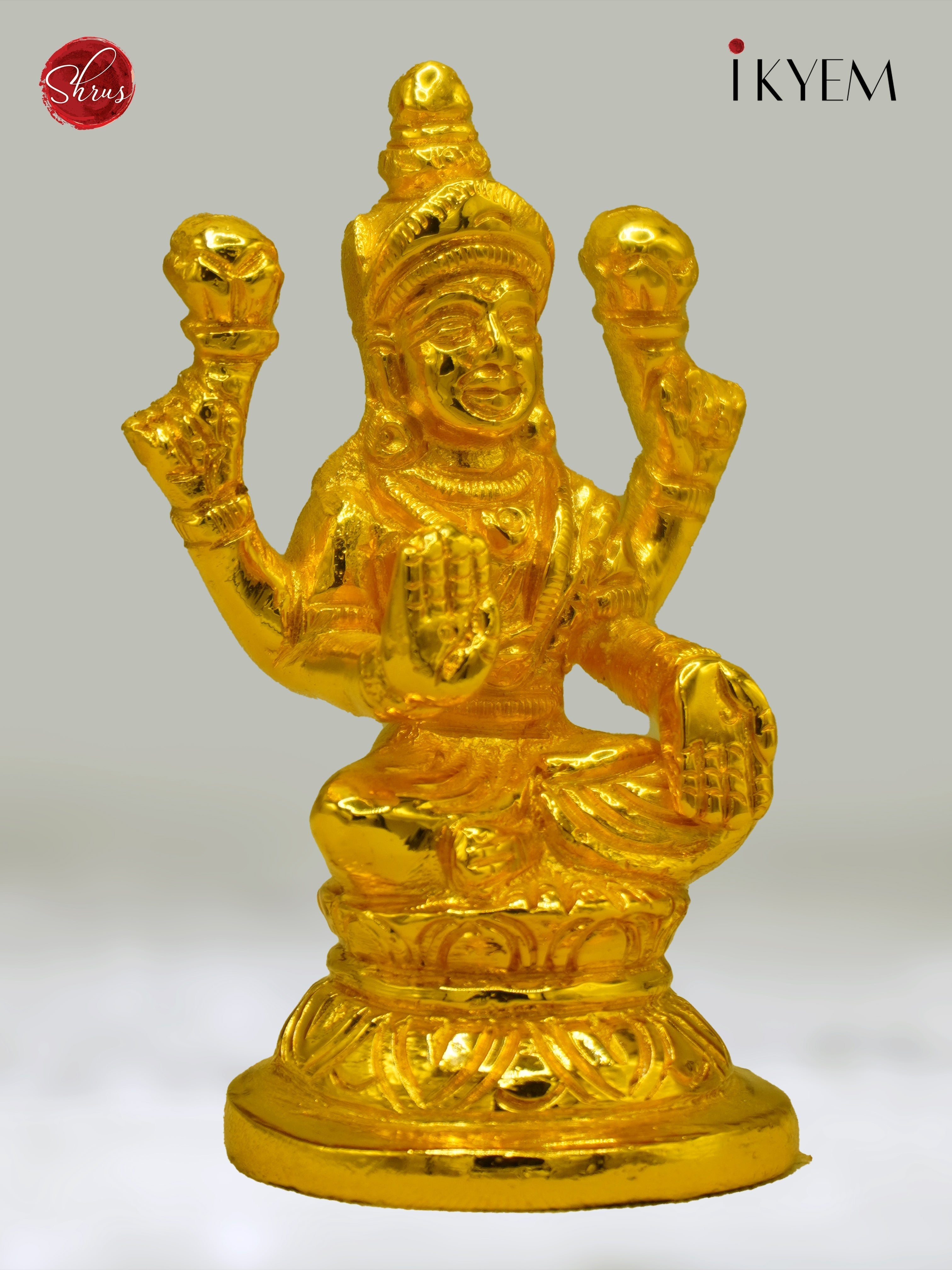 24 Kt Gold Coated Lakshmi for Gifting and Car Dashboard - Shop on ShrusEternity.com