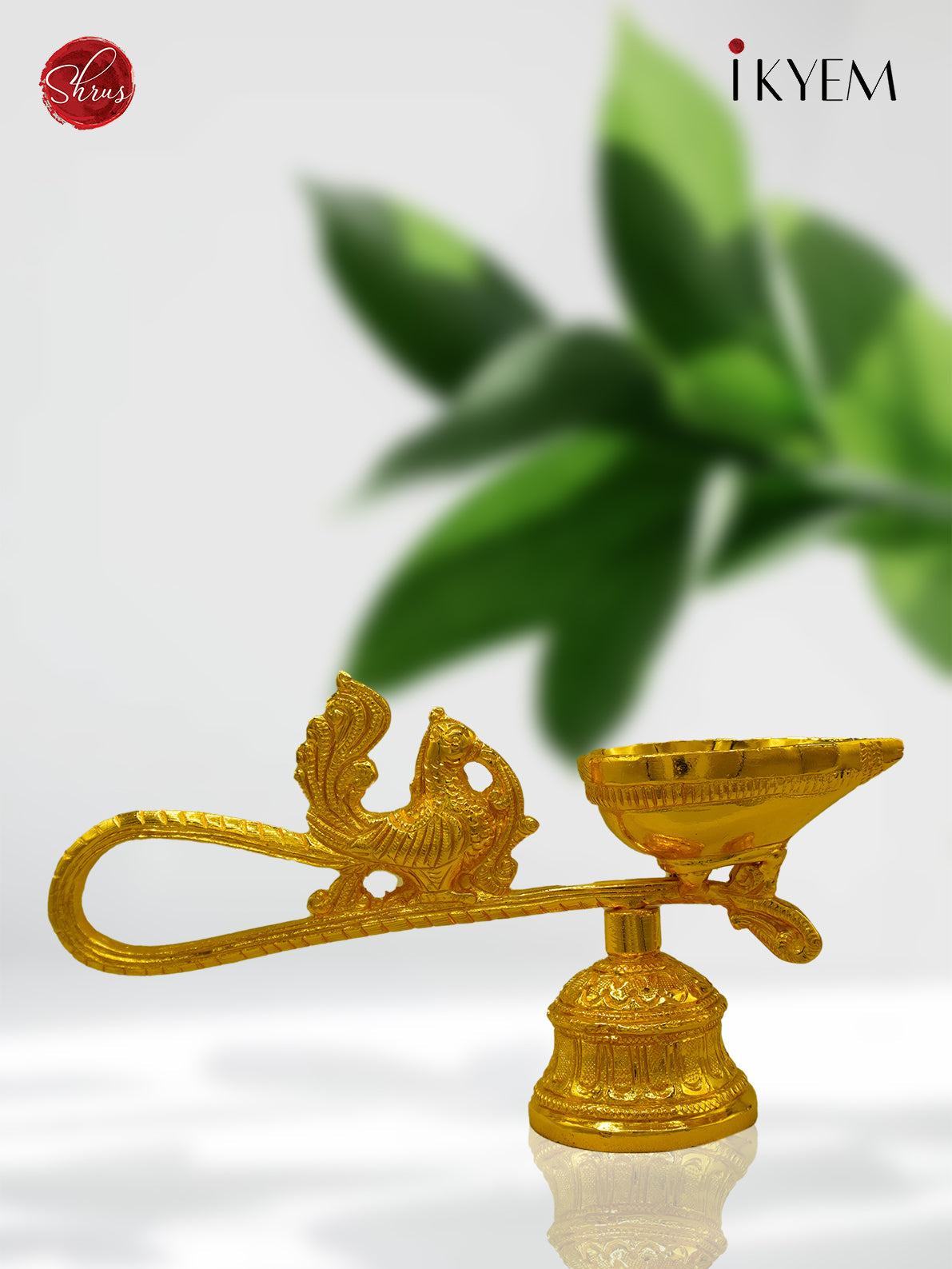 24 KT Gold Coated Annam Deepam With Bell