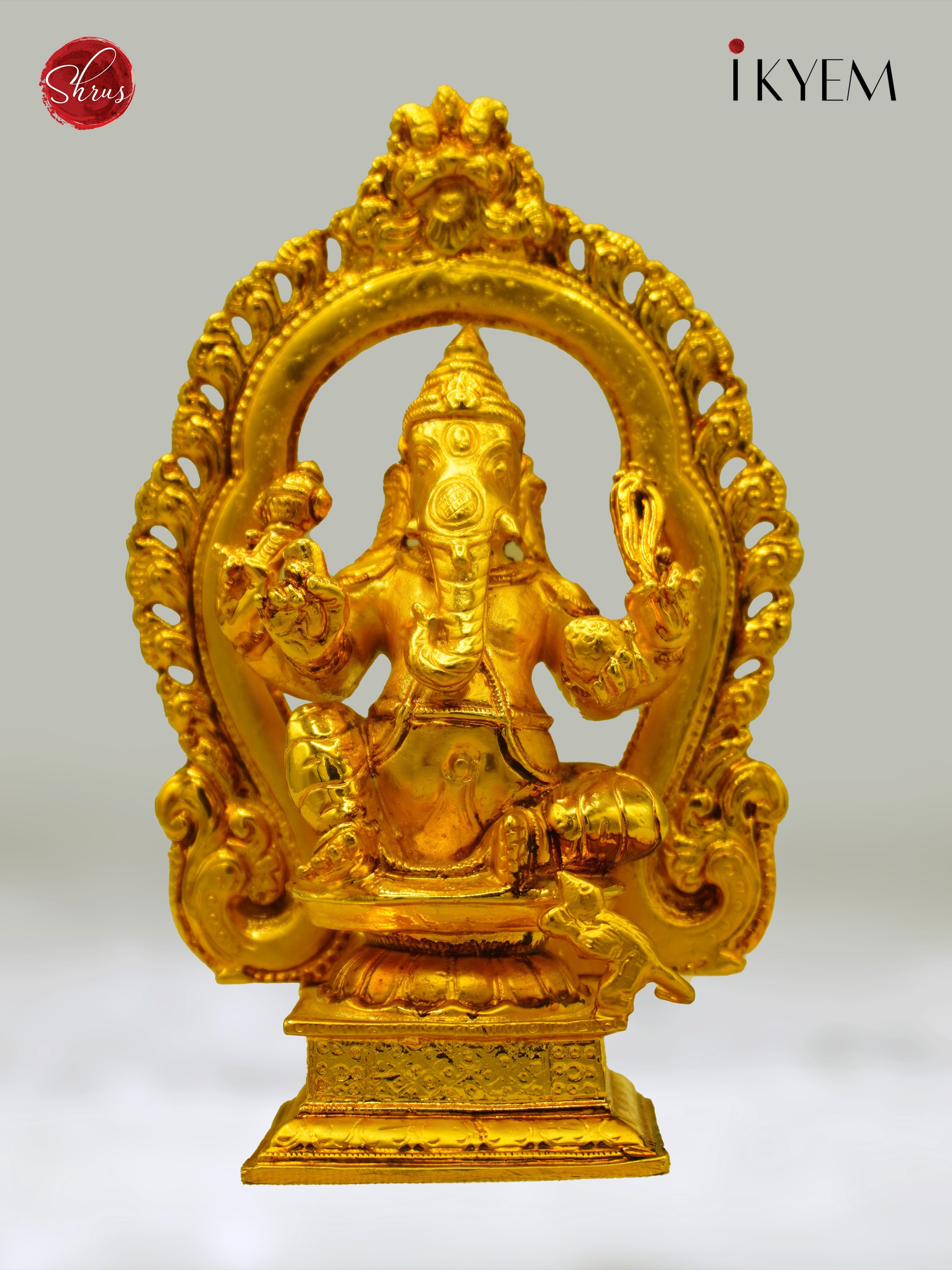 24 KT Gold Plated Ganesha with Arch for your pooja room & Gifting - Shop on ShrusEternity.com