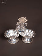 German Silver Haldi Kumkum Holder With Peacock Design | Return Gifts