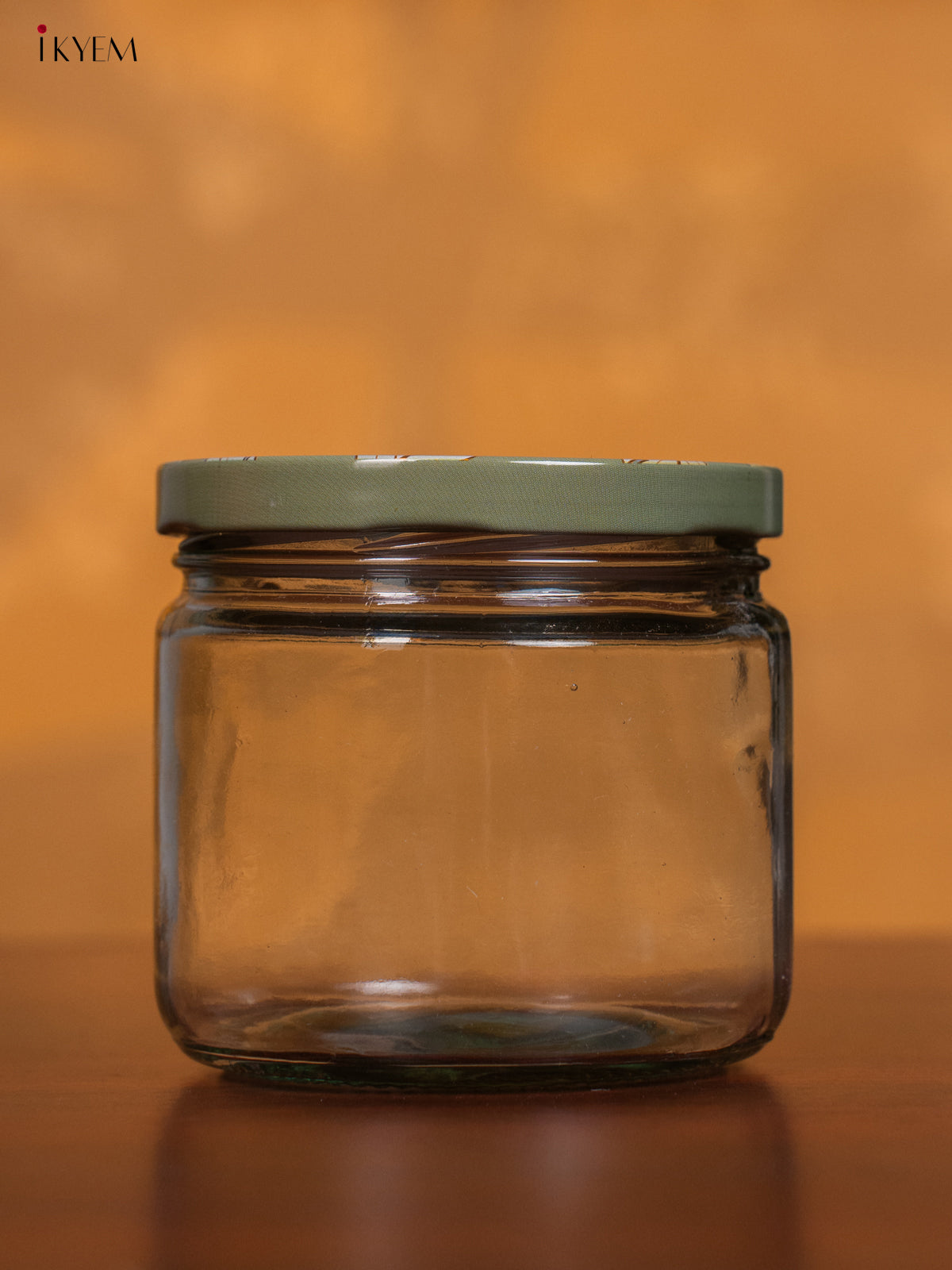 Glass Storage Jars With Pastel Green Digital Leaf Printed Lid 1