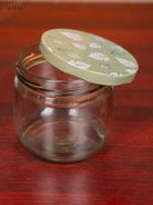 Glass Storage Jars With Pastel Green Digital Leaf Printed Lid 2