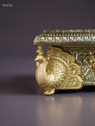 Gold Oxidized Chowki with Peacock Embossed Legs 1