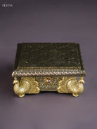 Gold Oxidized Chowki with Peacock Embossed Legs 2