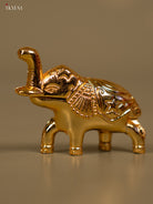 Gold Plated Elephant Shaped Kumkum Box 