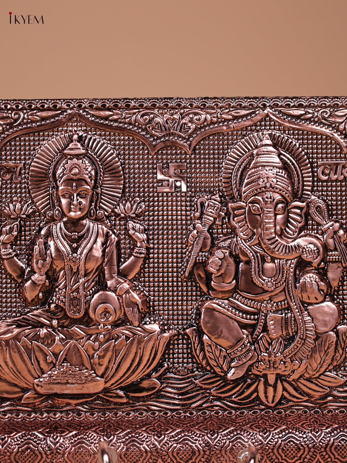 Gorgeous Copper Plated Wooden Ganesha & Lakshmi Key Hanger 1