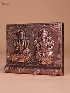 Gorgeous Copper Plated Wooden Ganesha & Lakshmi Key Hanger 3