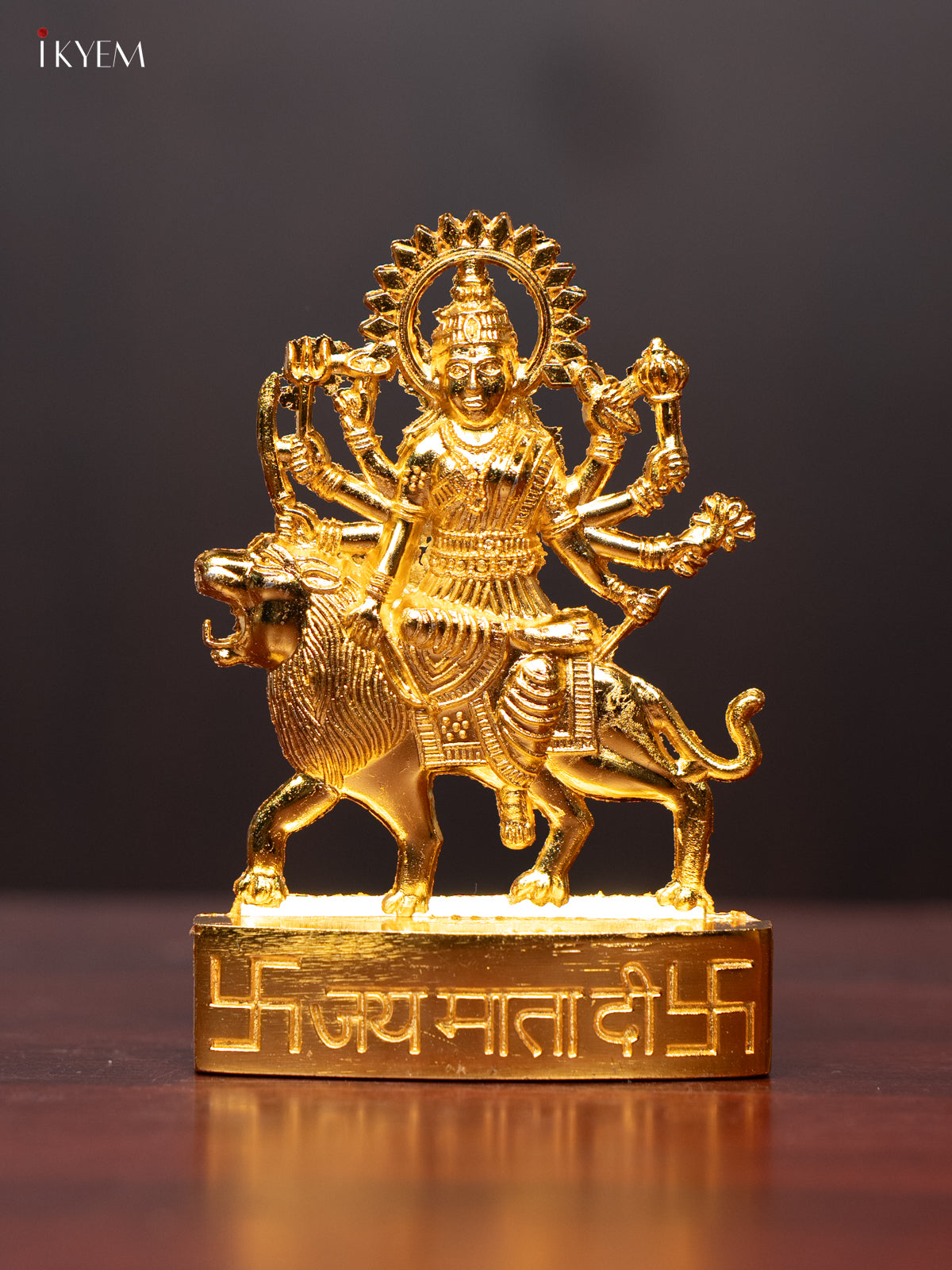 Graceful Gold Plated Maa Durga Idol 