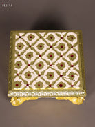 Graceful White Meenakari Manai with Peacock Embossed Legs 