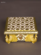 Graceful White Meenakari Manai with Peacock Embossed Legs 1
