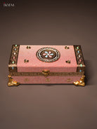 Grand Pink Floral Dry Fruit Gift Box with 3 Elegant Storage Jars