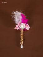 Haldi Kumkum Platter With Pink & White Floral Design