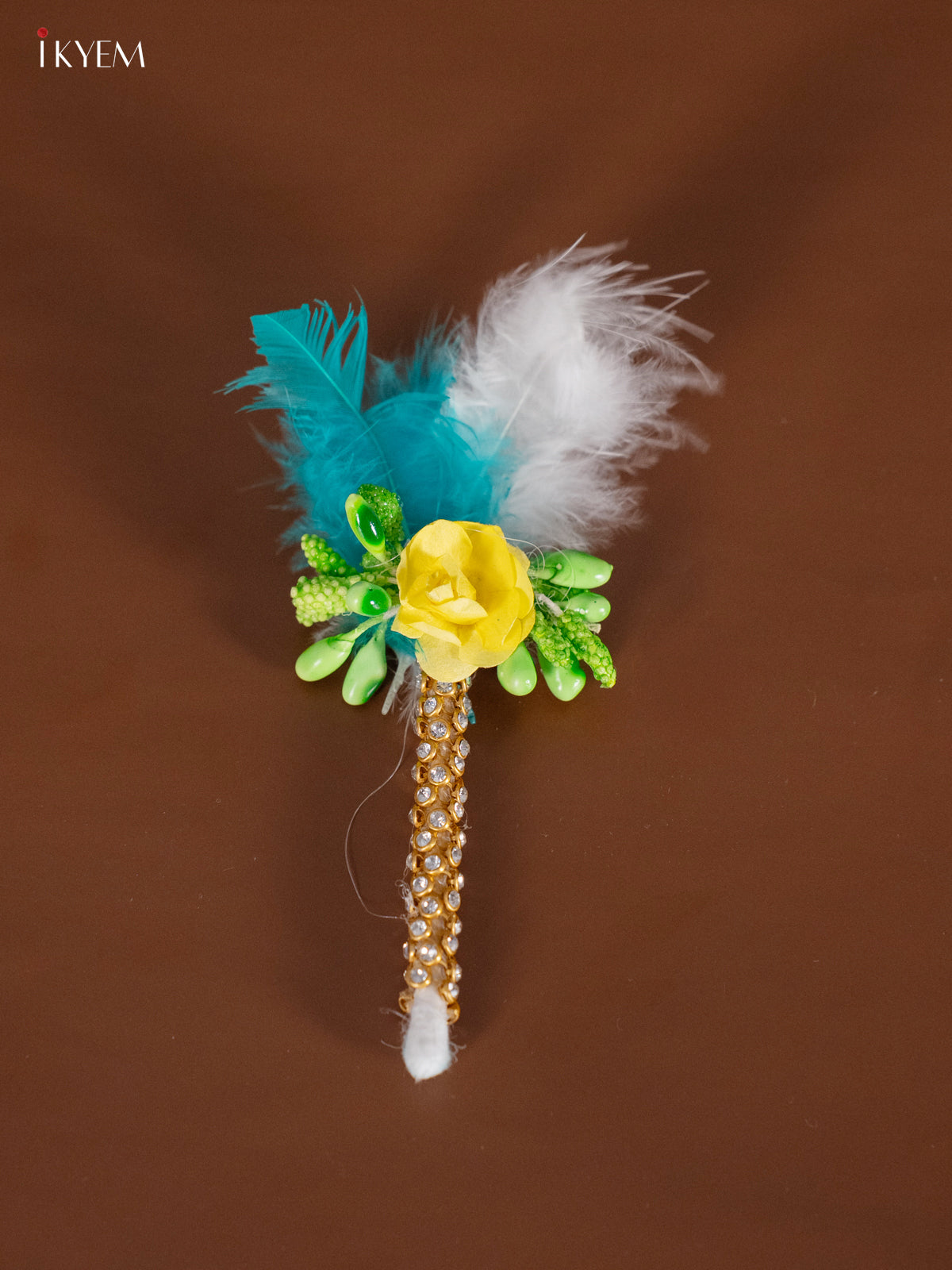 Haldi Kumkum Set With Green & Yellow Floral Design