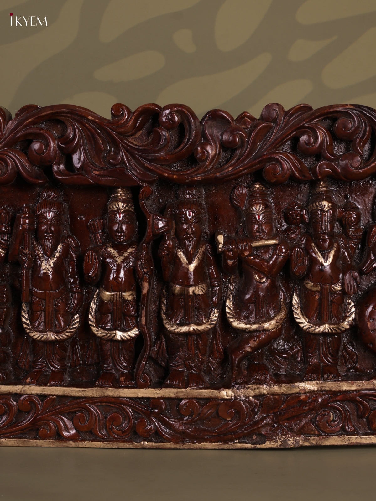 Handcrafted Divine Dasavatharam Wooden Panel 3