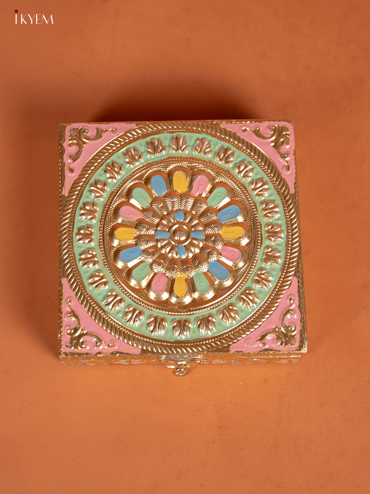 Intricate MultiColor Oxidized Floral Trinket Box