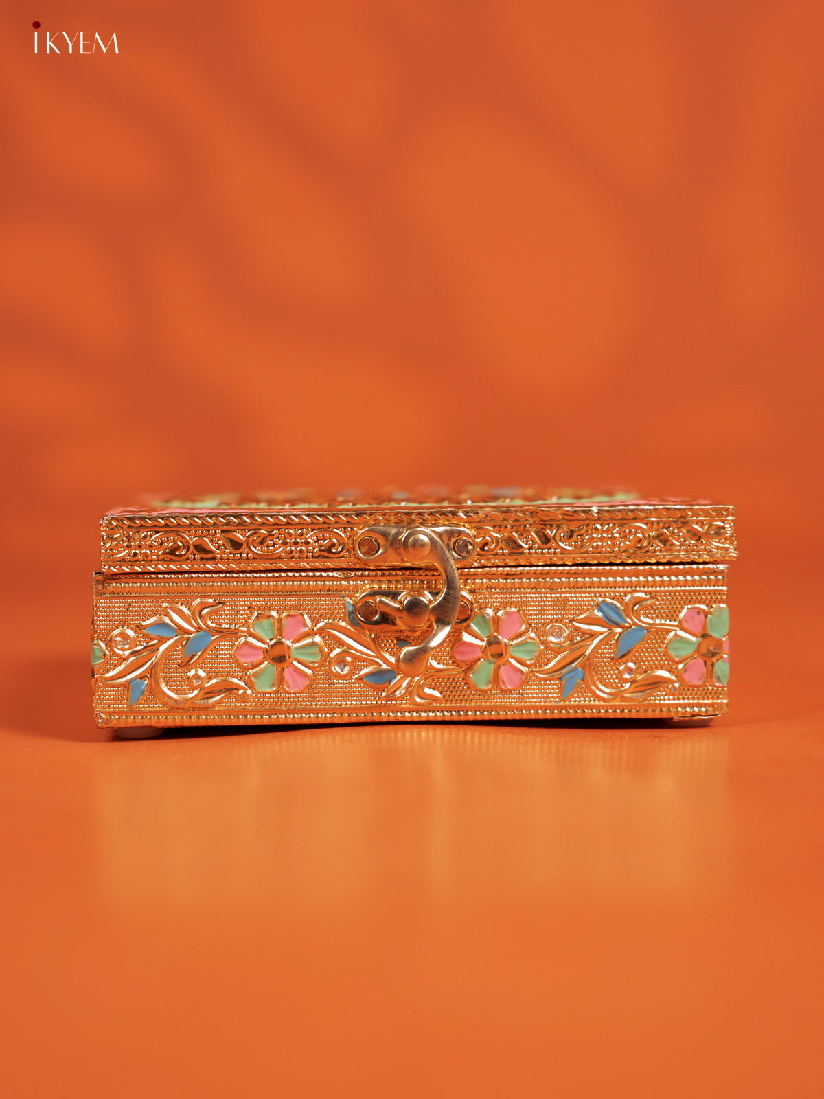 Intricate MultiColor Oxidized Floral Wooden Trinket Box 1