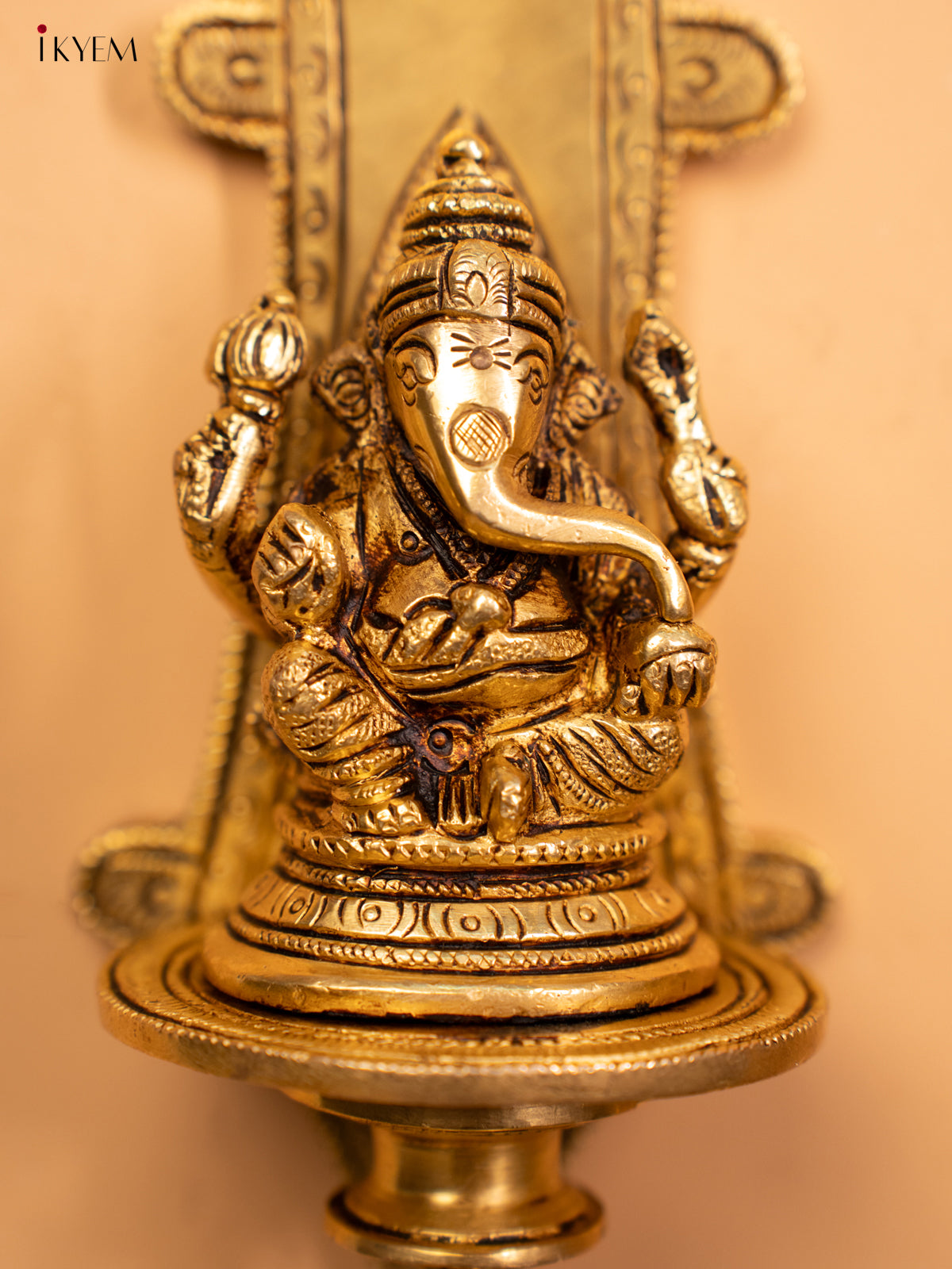 Brass Ganesha Wall Hanging (Set of 2) - KA07120