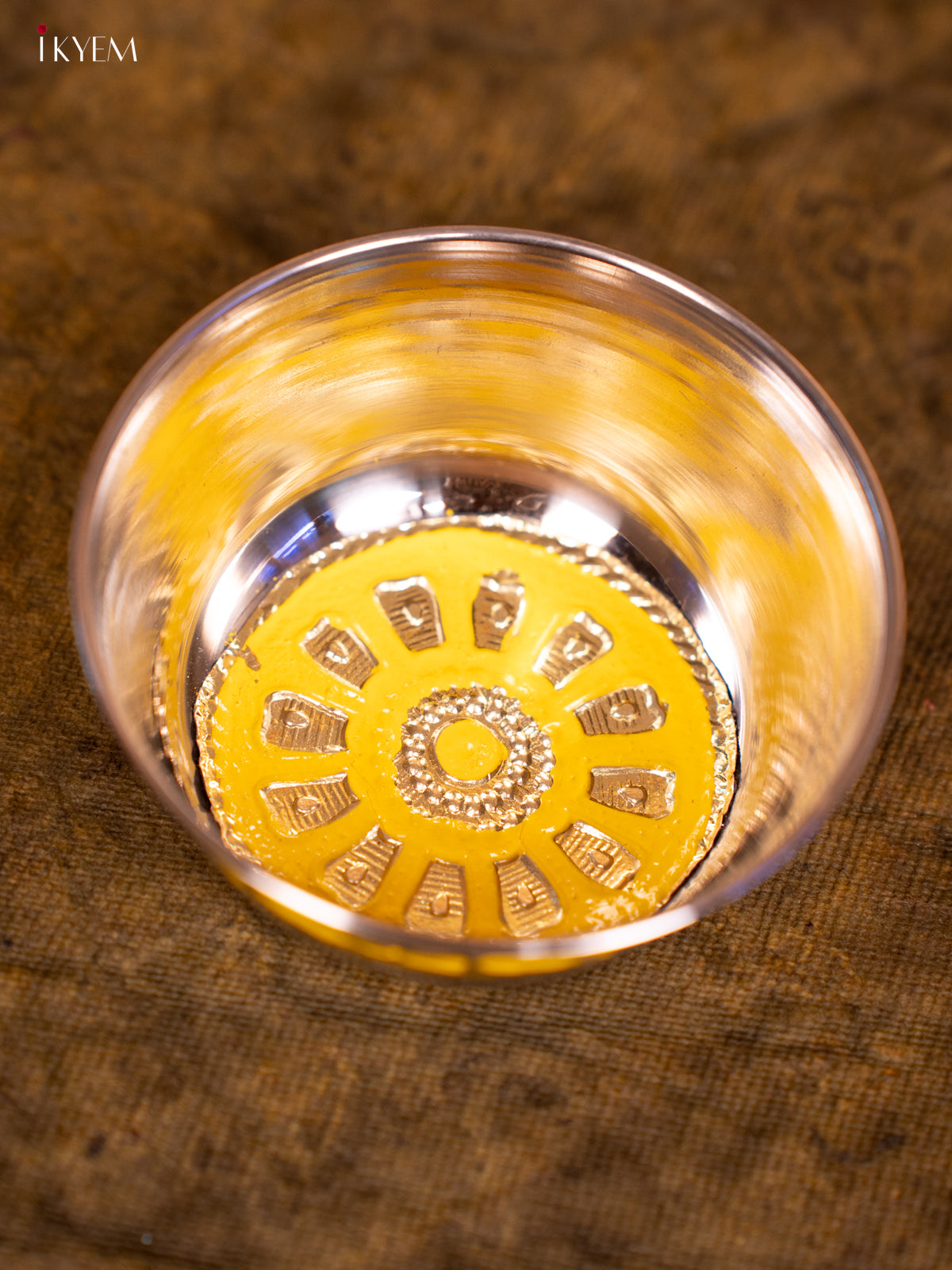 Meenakari Katori (3×3)- Yellow -KA08120