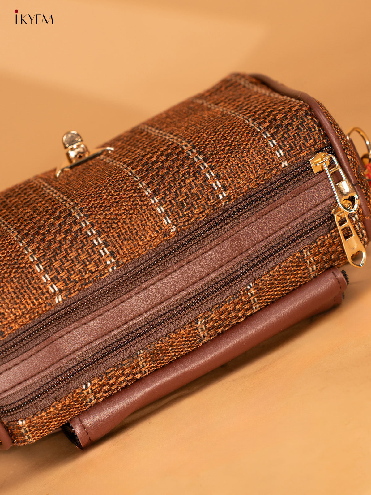 Jacquard Sling bag with Printed Sling - Coffee Brown - KA18120