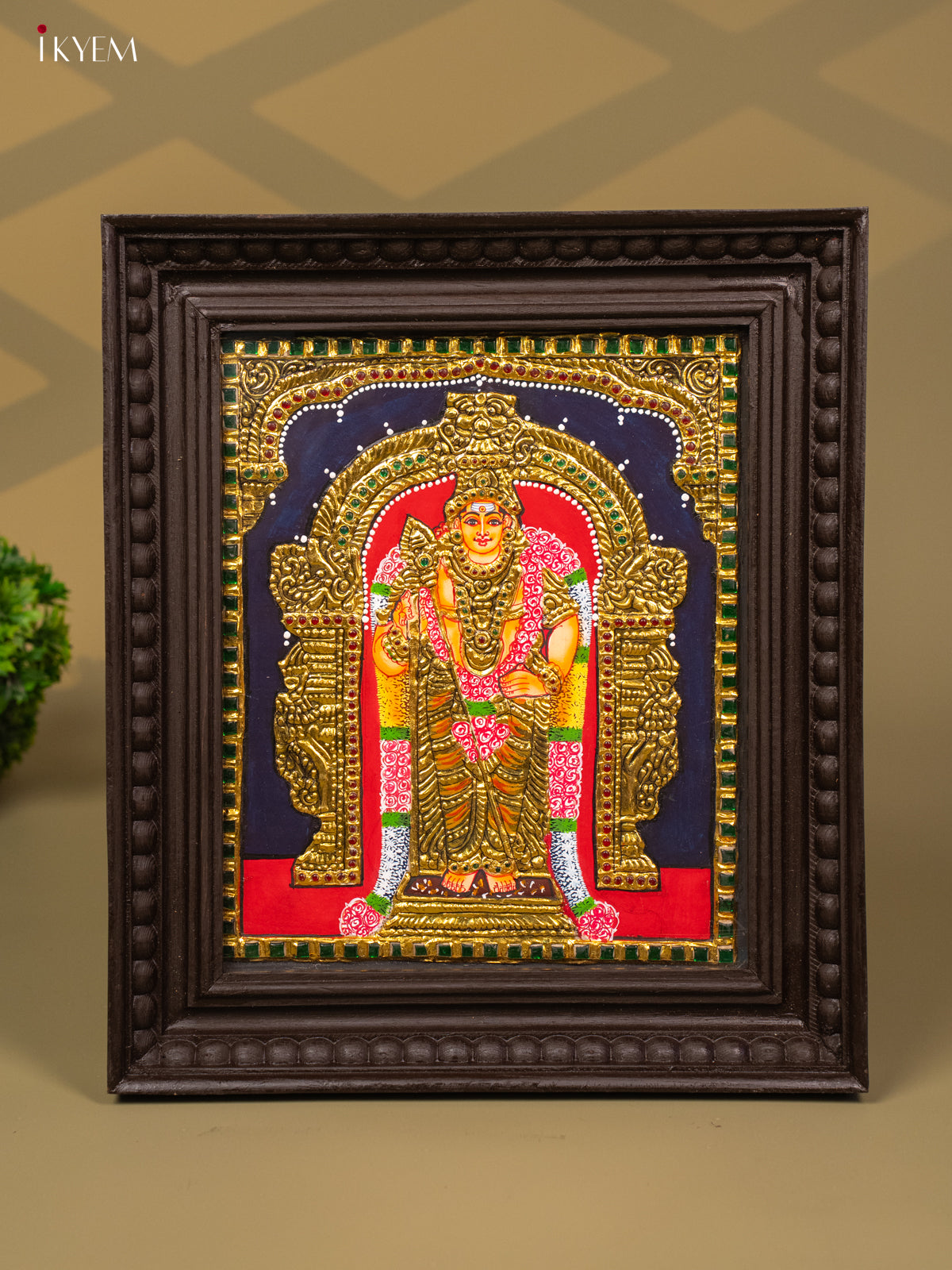 Lord Murugan - Tanjore Painting (15x13) - KB01122