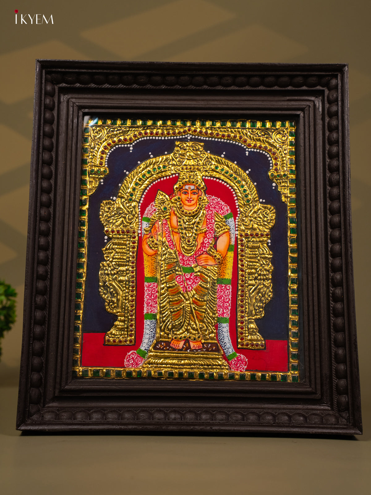 Lord Murugan - Tanjore Painting (15x13) - KB01122