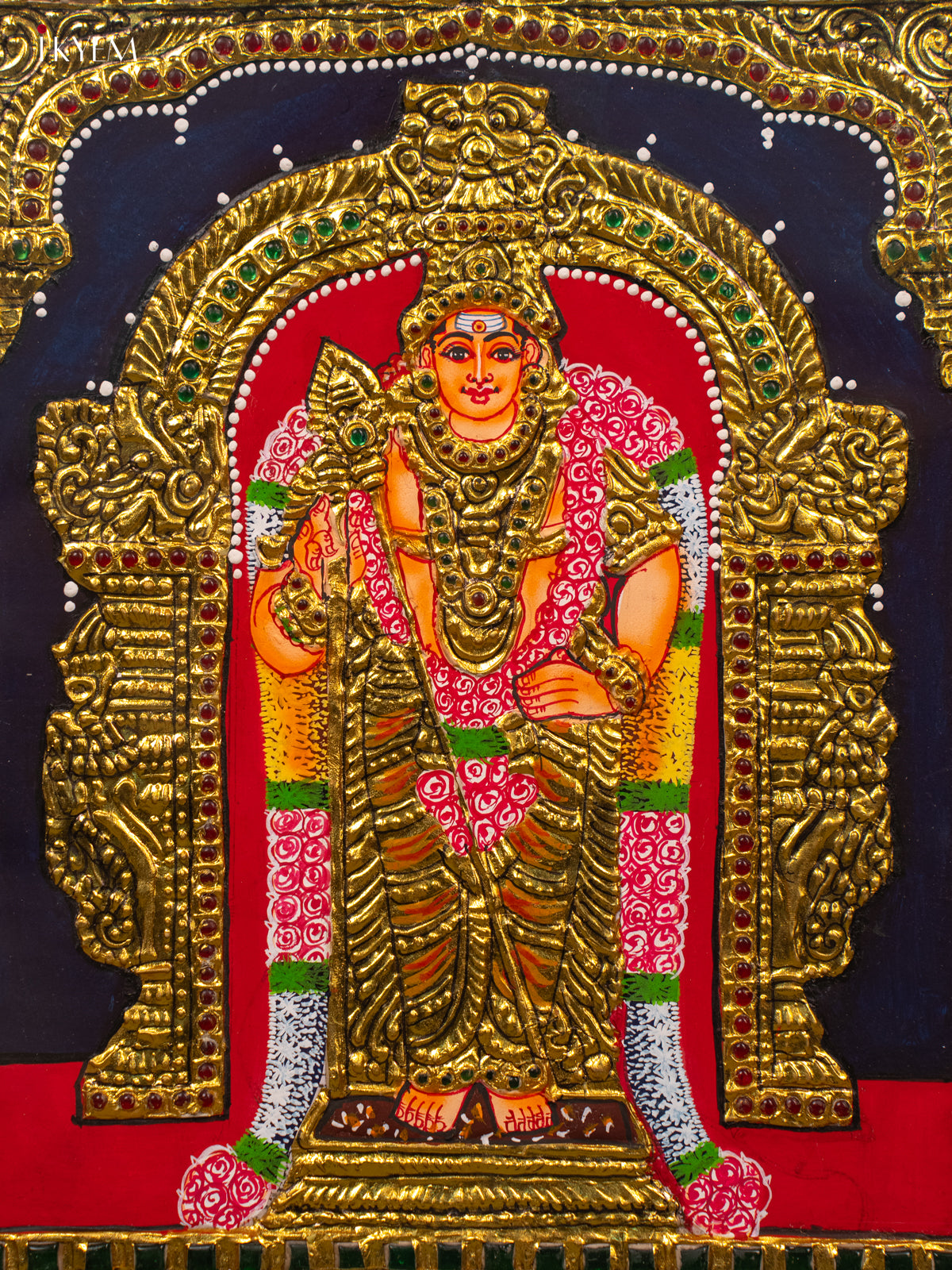 Lord Murugan - Tanjore Painting (15x13) - KB01122
