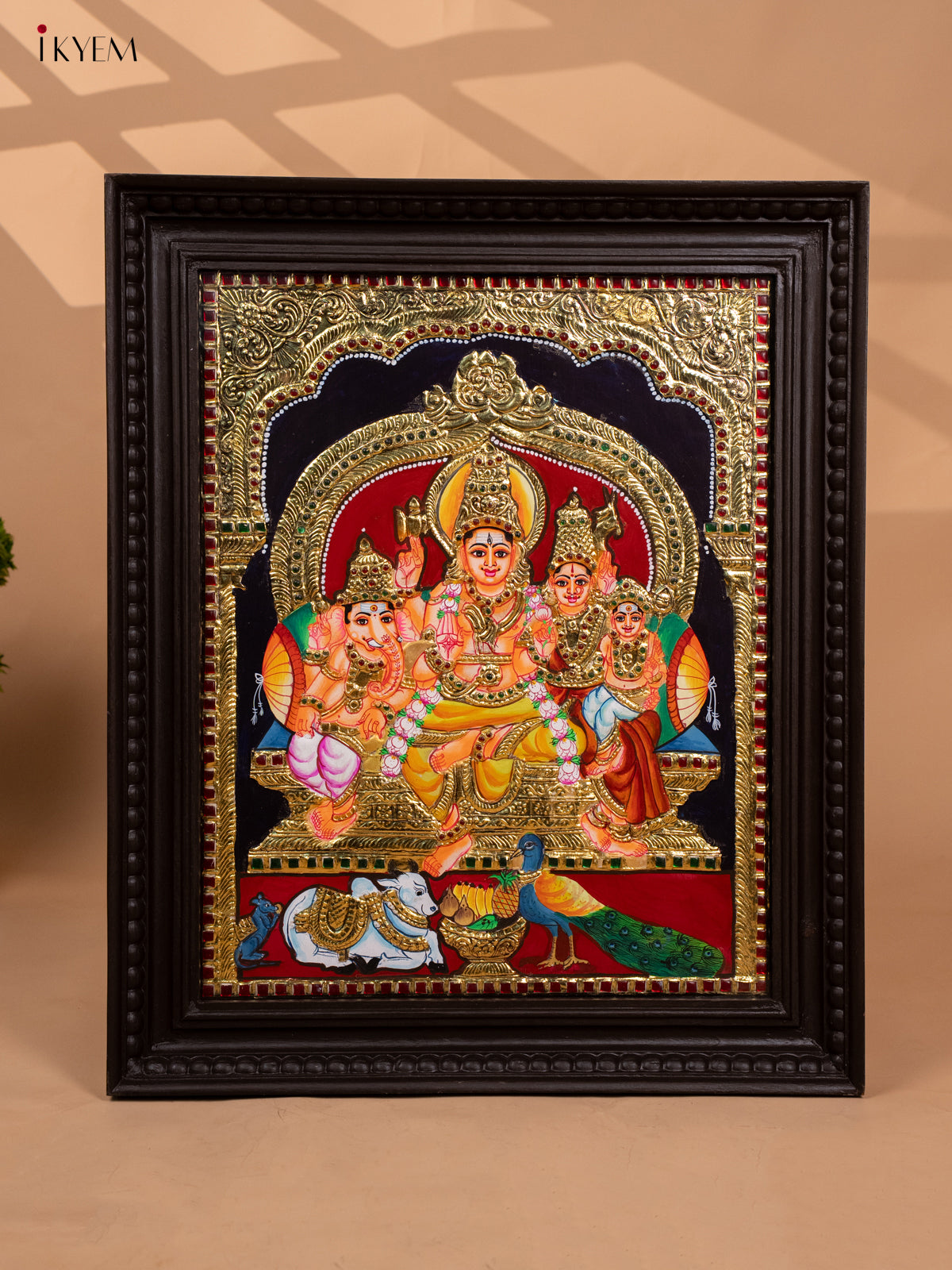 Sivan Parvathi Family - Tanjore Painting (24x20) - KB01159