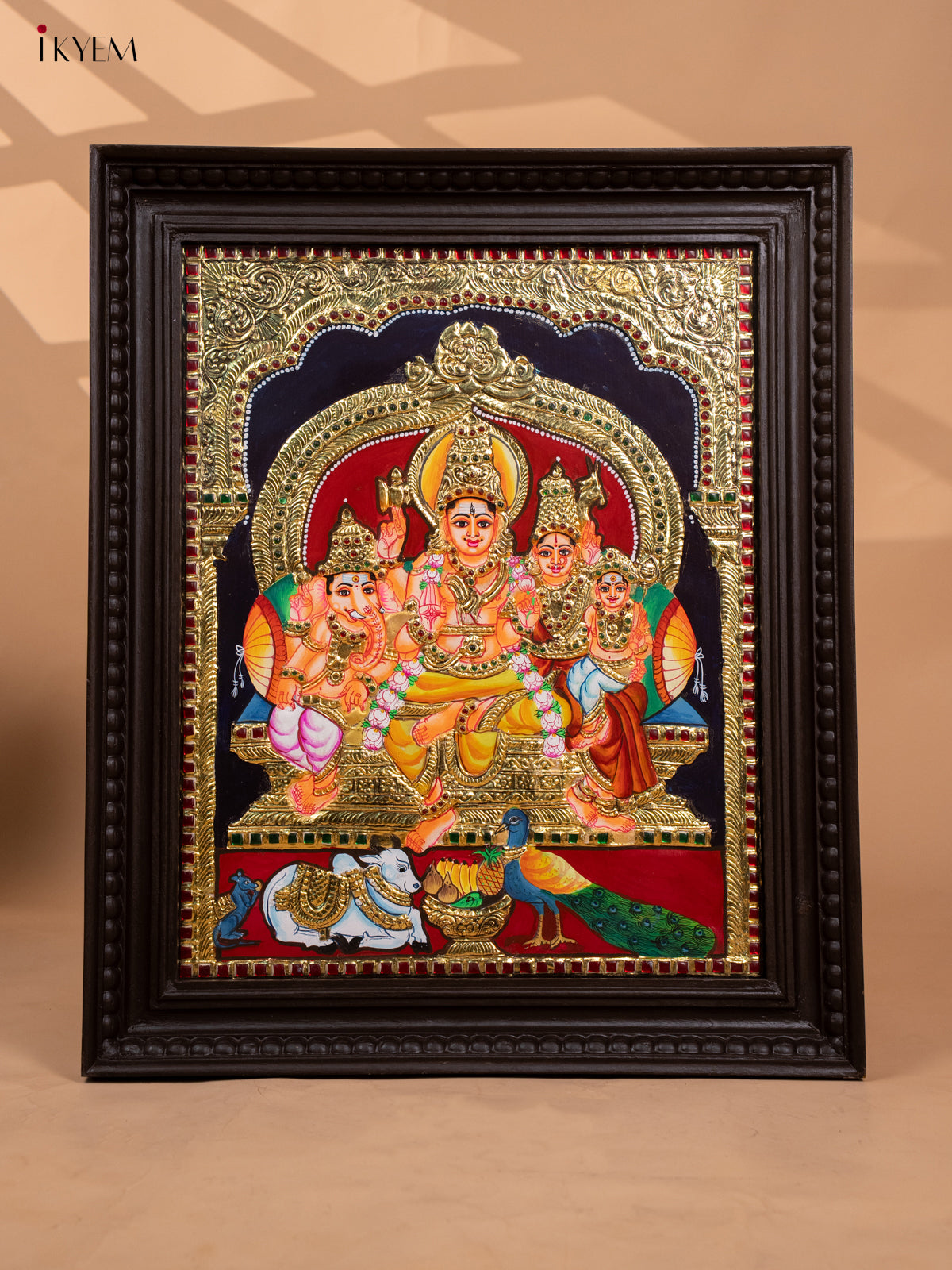 Sivan Parvathi Family - Tanjore Painting (24x20) - KB01159
