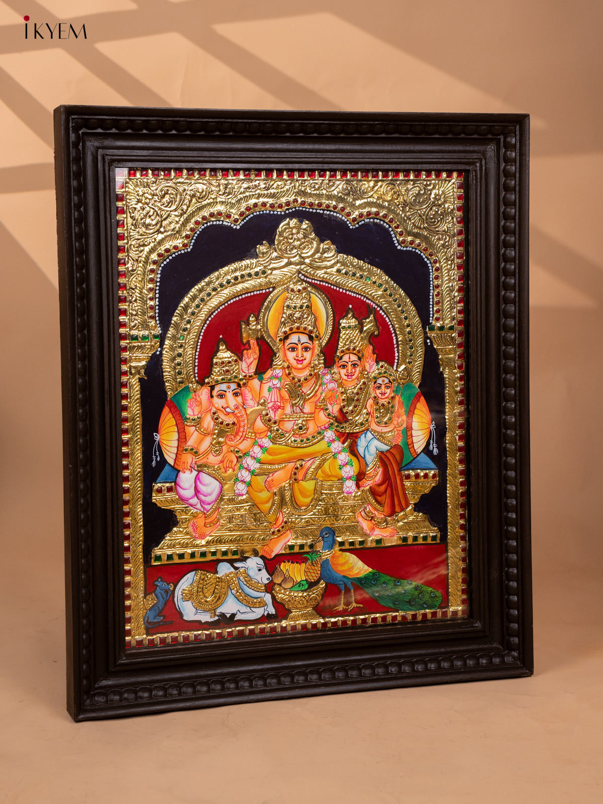 Sivan Parvathi Family - Tanjore Painting (24x20) - KB01159