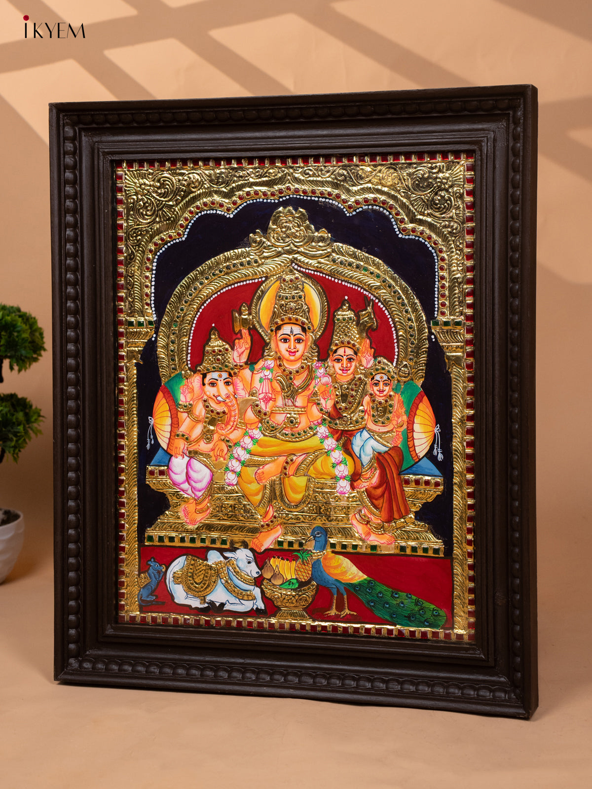 Sivan Parvathi Family - Tanjore Painting (24x20) - KB01159