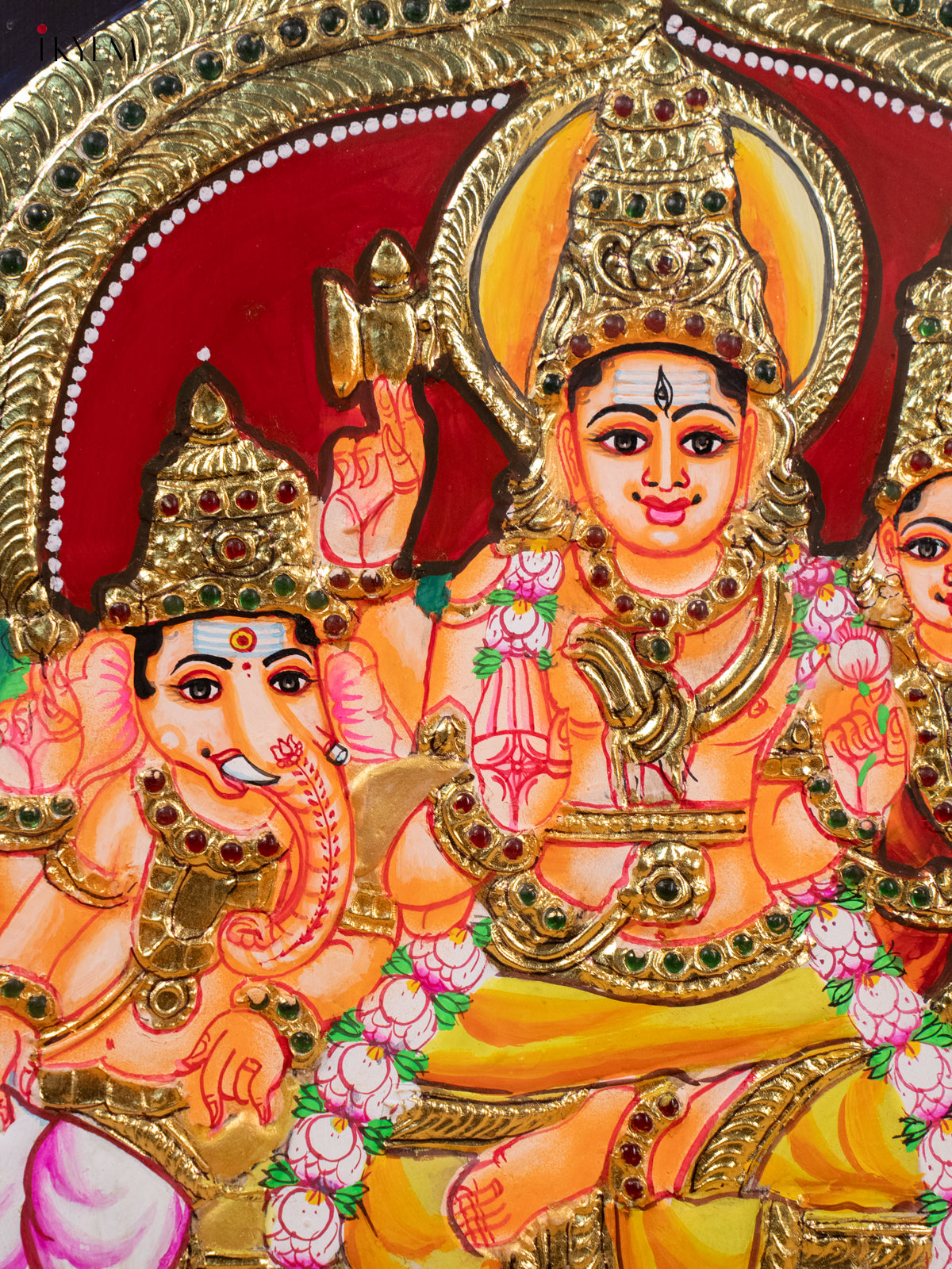 Sivan Parvathi Family - Tanjore Painting (24x20) - KB01159