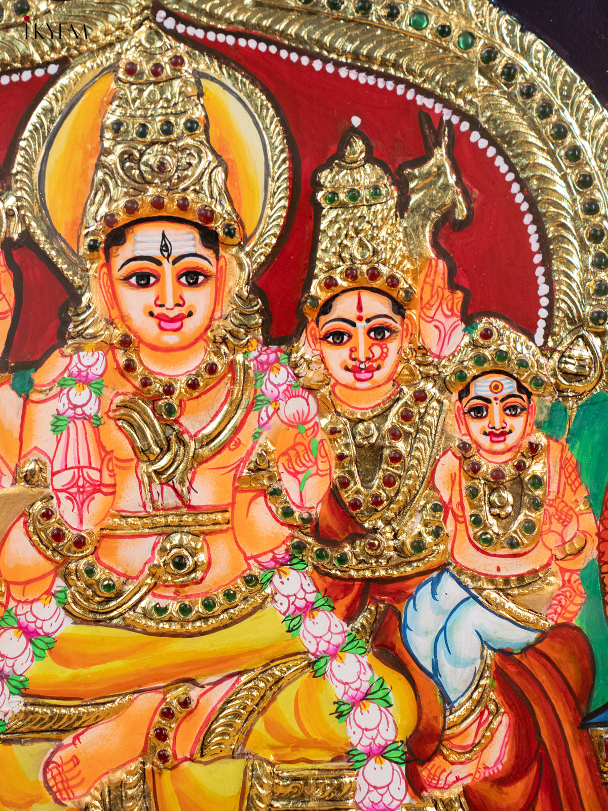 Sivan Parvathi Family - Tanjore Painting (24x20) - KB01159