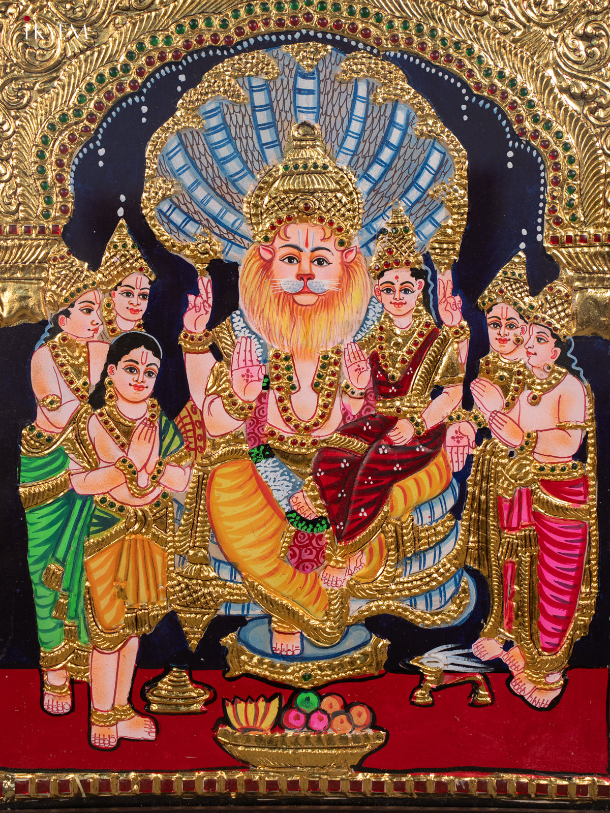 Lakshmi Narasimhar - Tanjore Painting (24x20) - KB01161