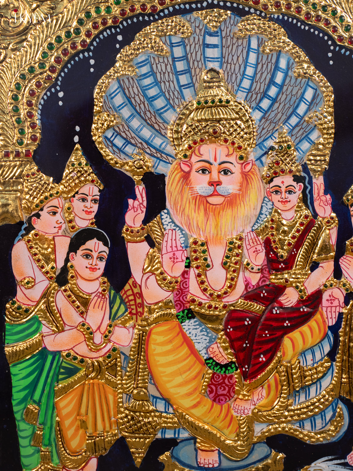 Lakshmi Narasimhar - Tanjore Painting (24x20) - KB01161